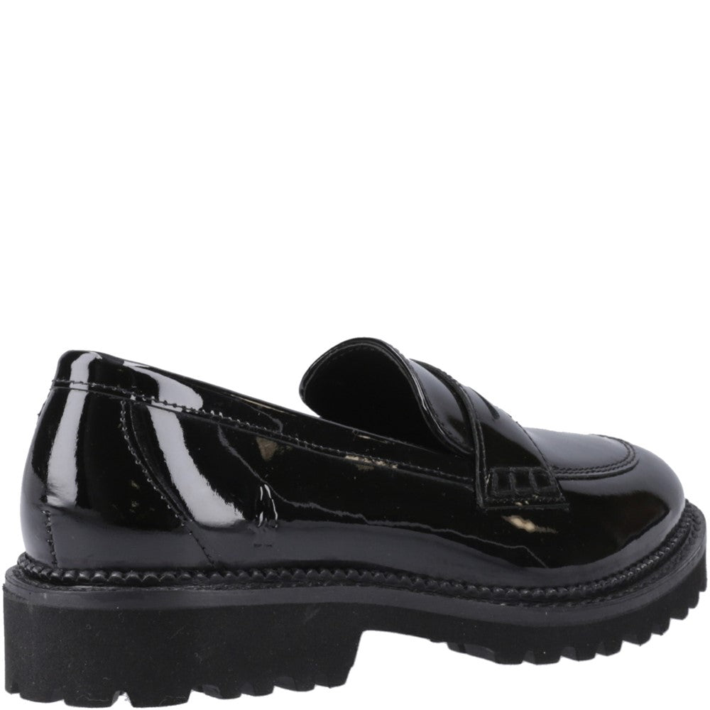 Girls BTS Patent Black Hush Puppies Grazia Loafer Patent Jnr