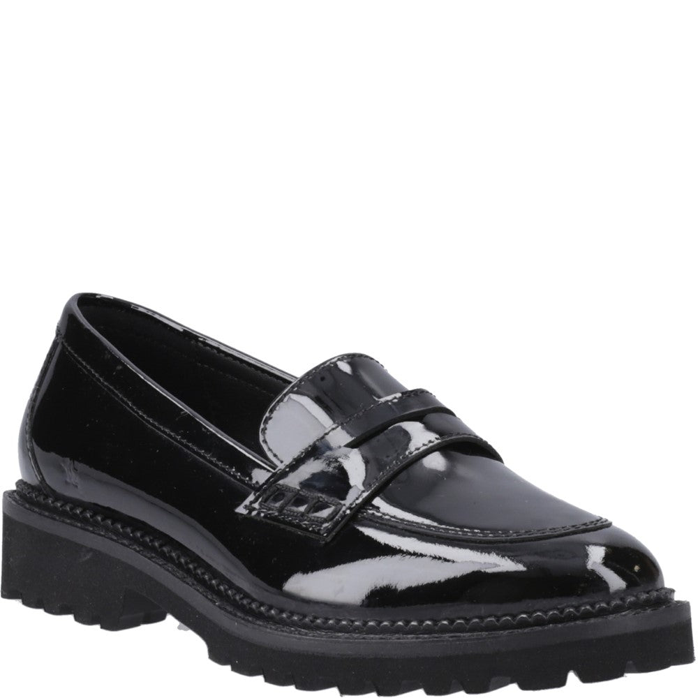 Girls BTS Patent Black Hush Puppies Grazia Loafer Patent Snr