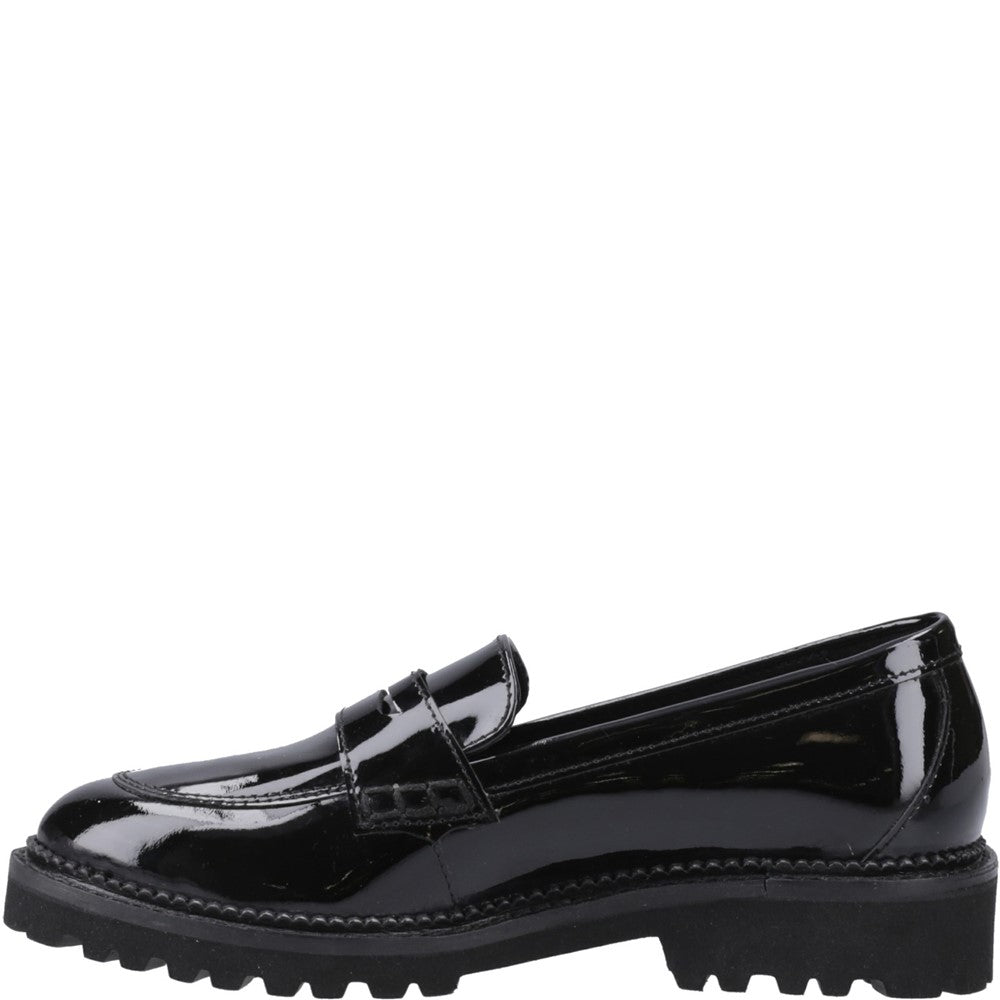 Girls BTS Patent Black Hush Puppies Grazia Loafer Patent Snr