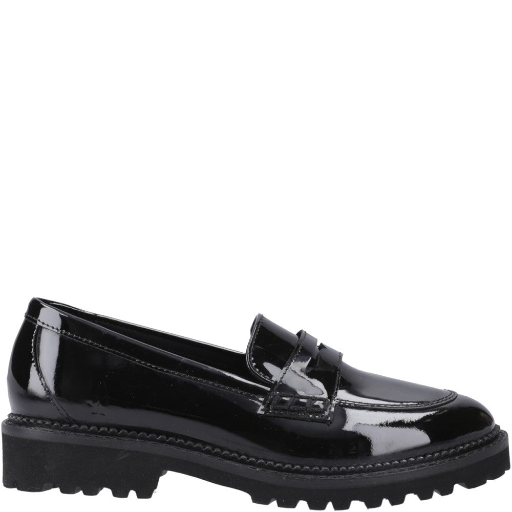 Girls BTS Patent Black XL Hush Puppies Grazia Loafer Patent Snr