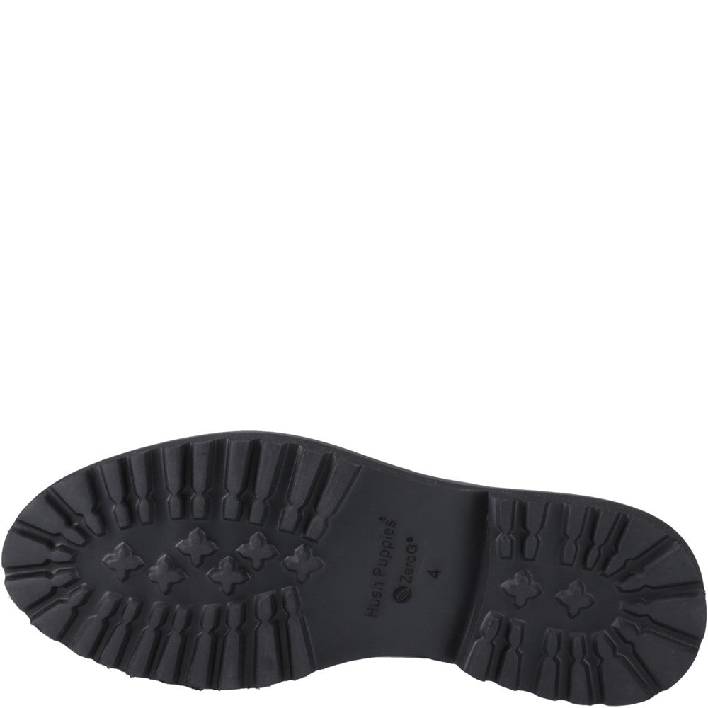 Girls BTS Black Hush Puppies Gabi Lace Up Jnr