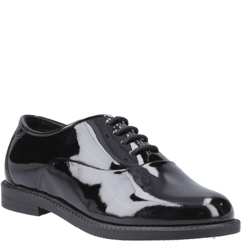 Girls BTS Black Patent Hush Puppies Nellie Patent Shoe