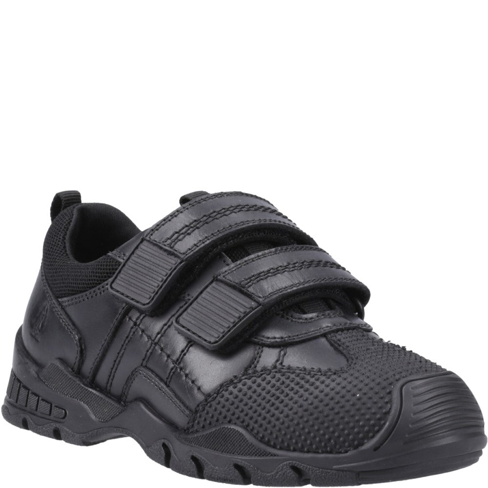 Boys BTS FLFR Black Hush Puppies Tristen Touch Fastening Jnr