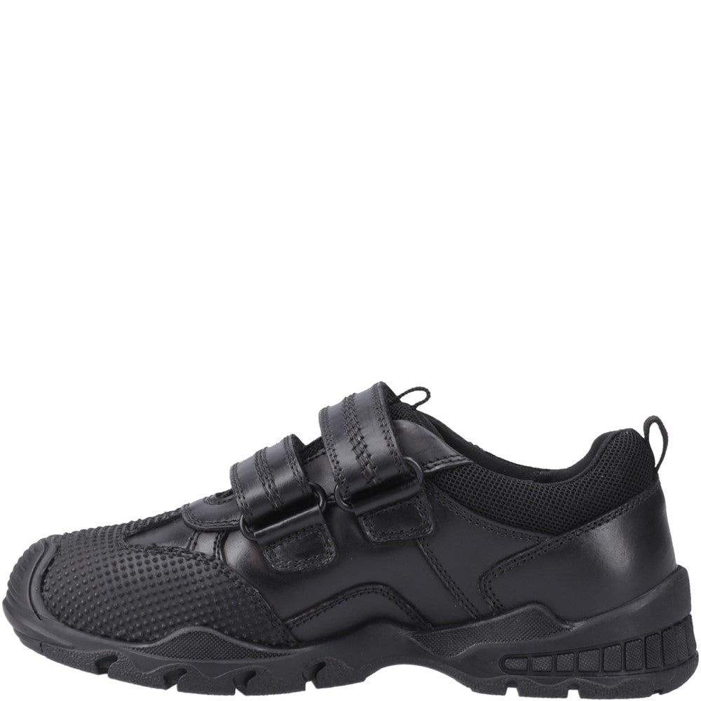 Boys BTS FLFR Black Hush Puppies Tristen Touch Fastening Jnr