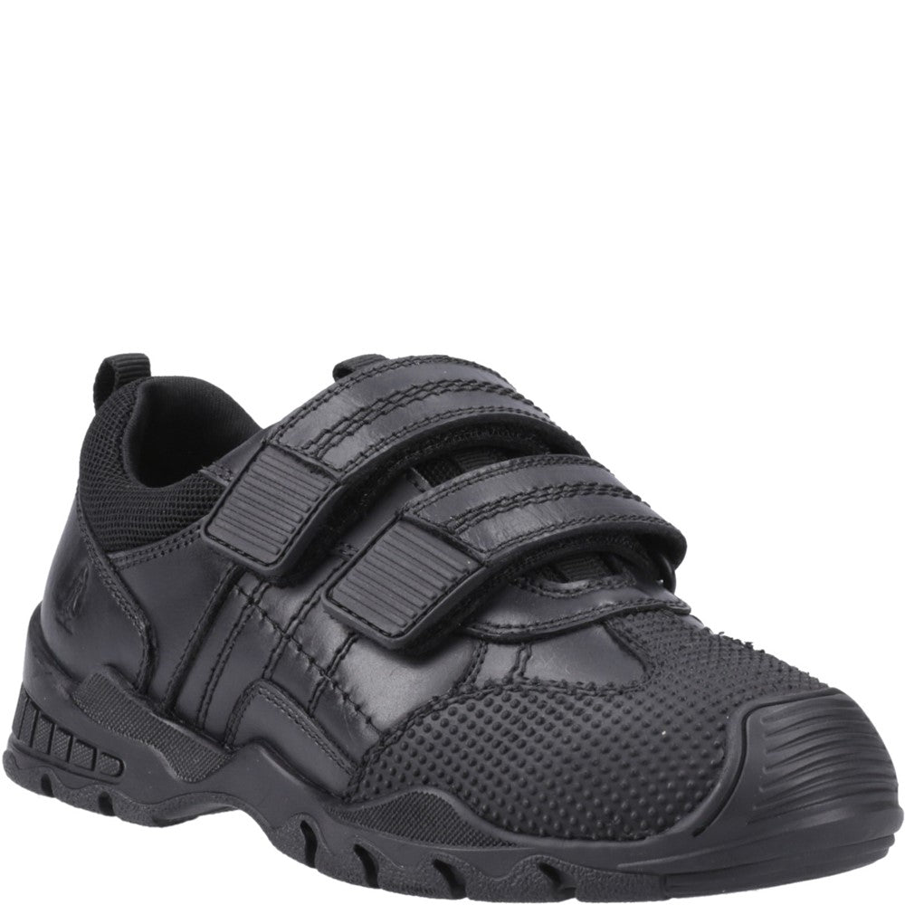 Boys BTS FLFR Black Hush Puppies Tristen Touch Fastening Snr