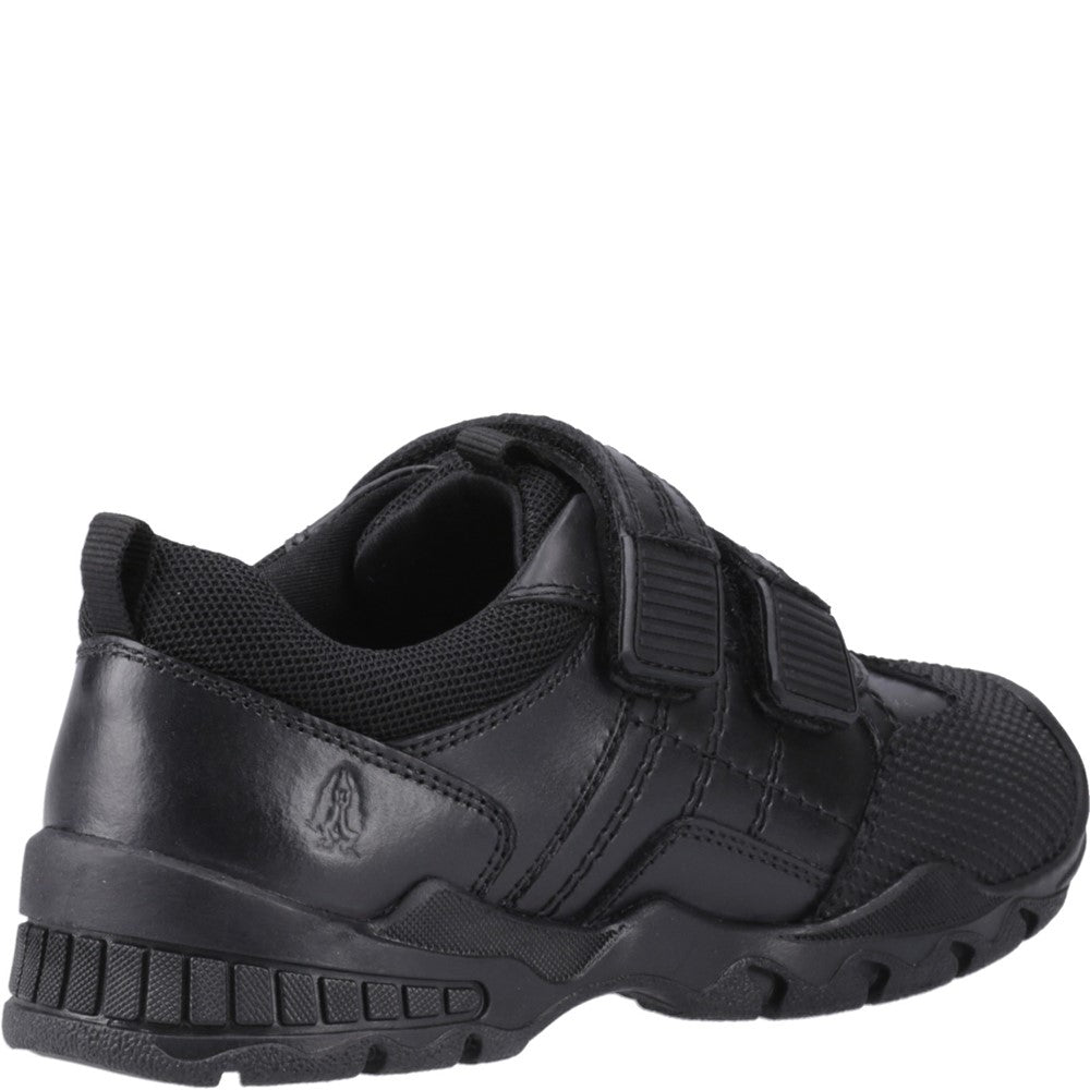 Boys BTS FLFR Black Hush Puppies Tristen Touch Fastening Snr