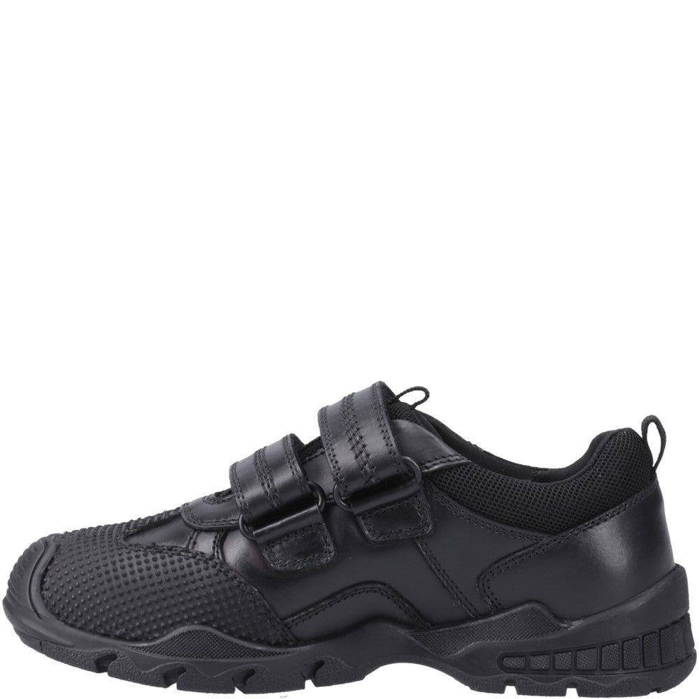 Boys BTS FLFR Black Hush Puppies Tristen Touch Fastening Snr