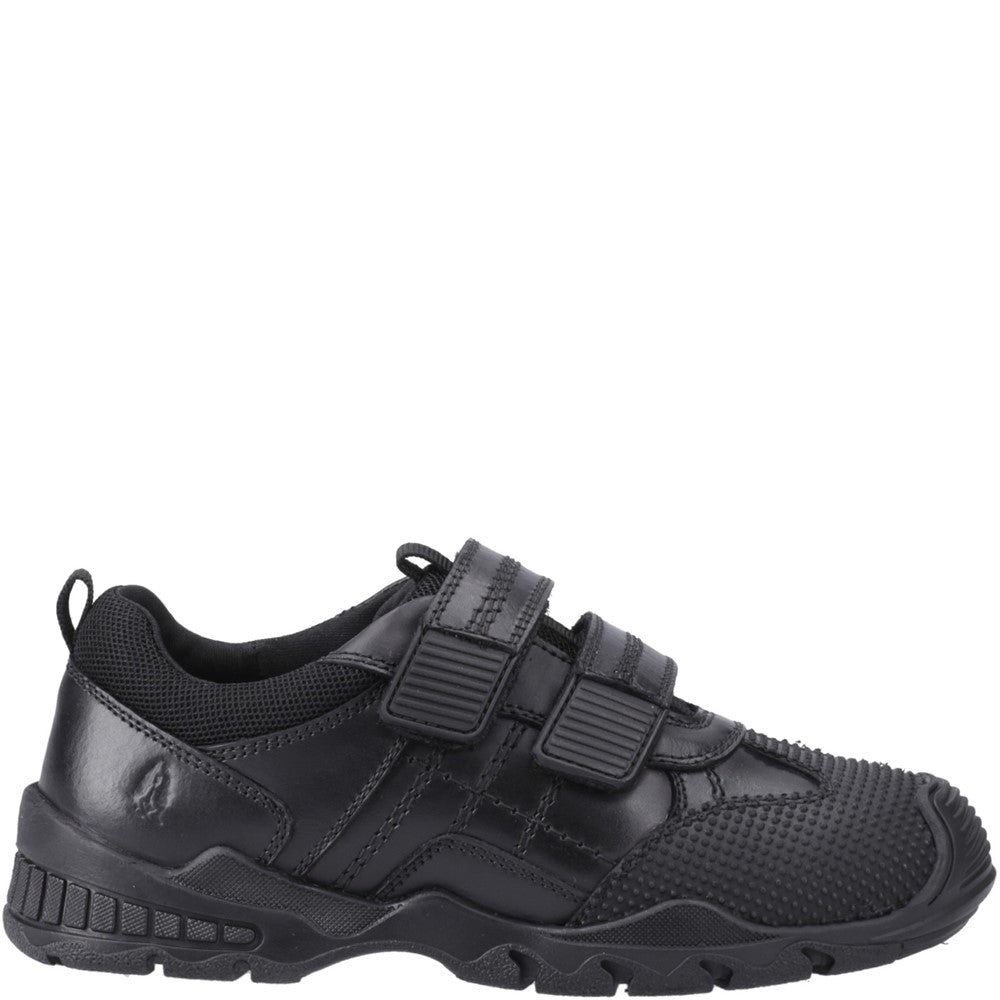 Boys BTS FLFR Black Hush Puppies Tristen Touch Fastening Snr