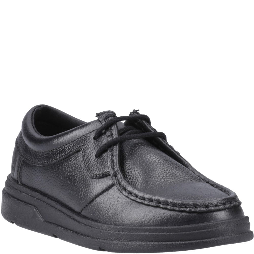 Boys BTS FLFR Black Hush Puppies Ronan Mocc Toe Jnr