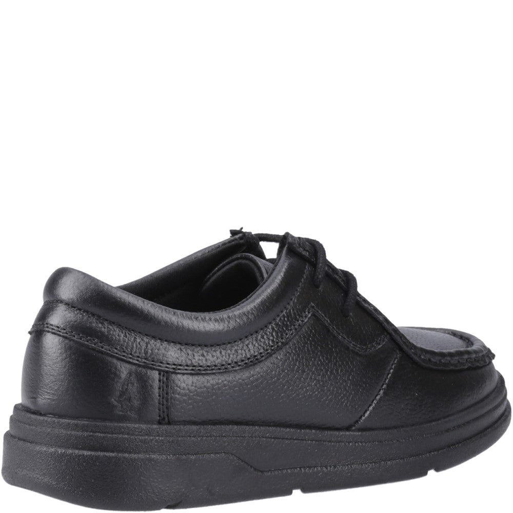 Boys BTS FLFR Black Hush Puppies Ronan Mocc Toe Jnr