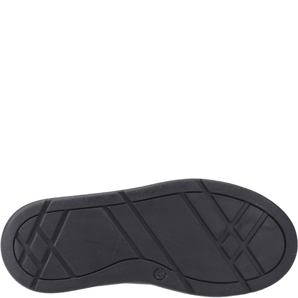 Boys BTS FLFR Black Hush Puppies Ronan Mocc Toe Jnr