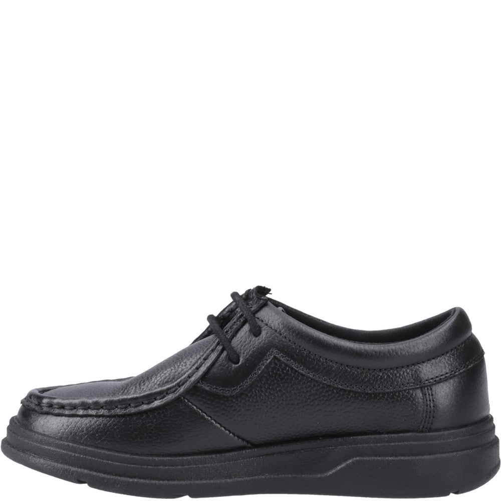 Boys BTS FLFR Black Hush Puppies Ronan Mocc Toe Jnr