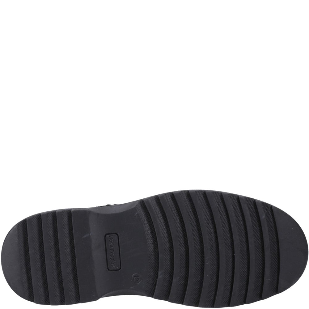 Boys BTS FLFR Black Hush Puppies Romeo Lace Up Jnr