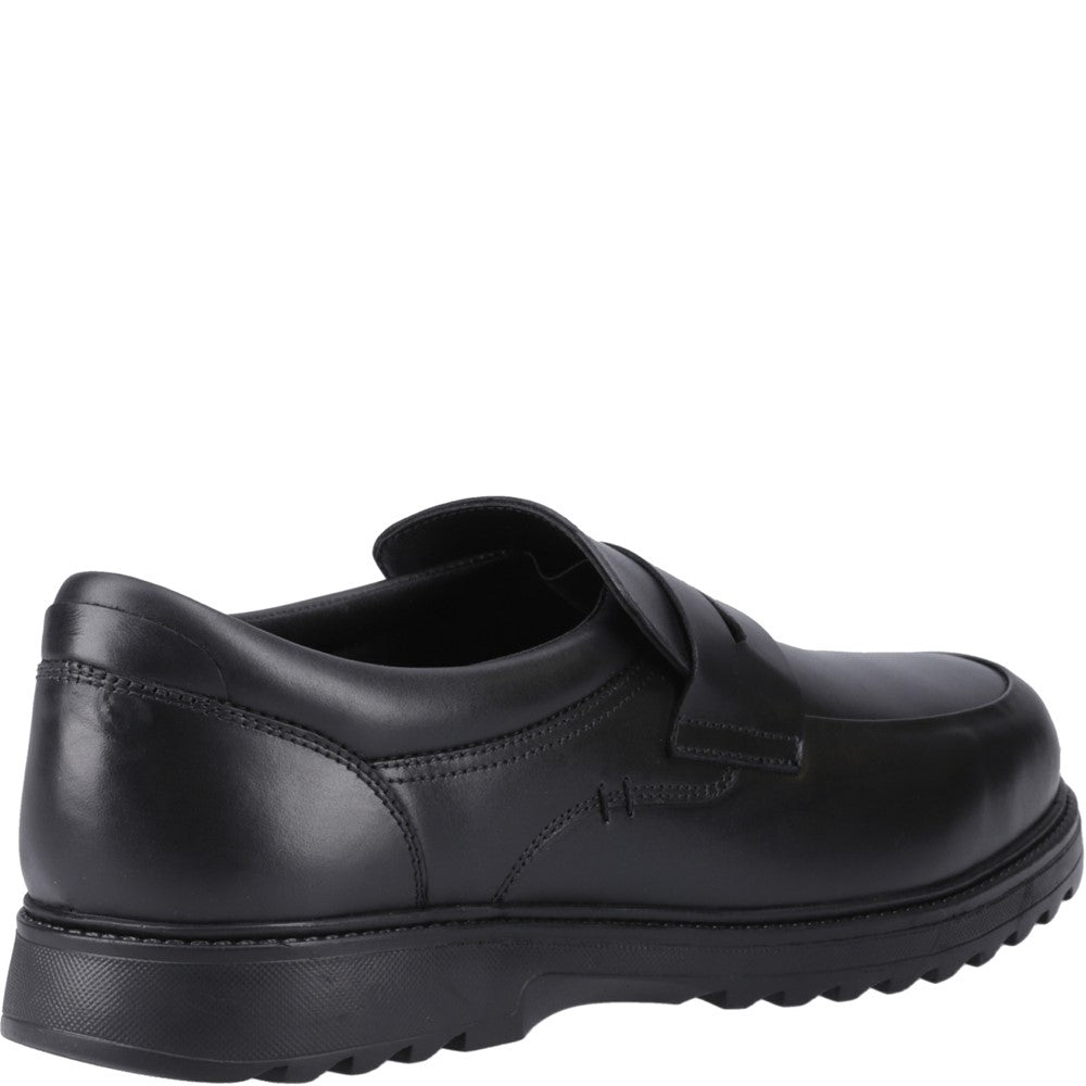 Boys BTS FLFR Black Hush Puppies Rocco Loafer Snr