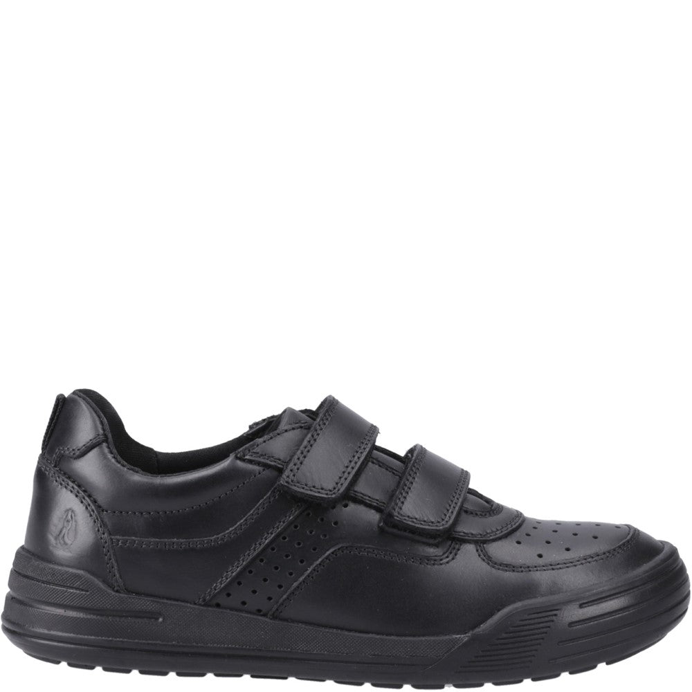 Boys BTS FLFR Black Hush Puppies Sully Touch Fastening Jnr