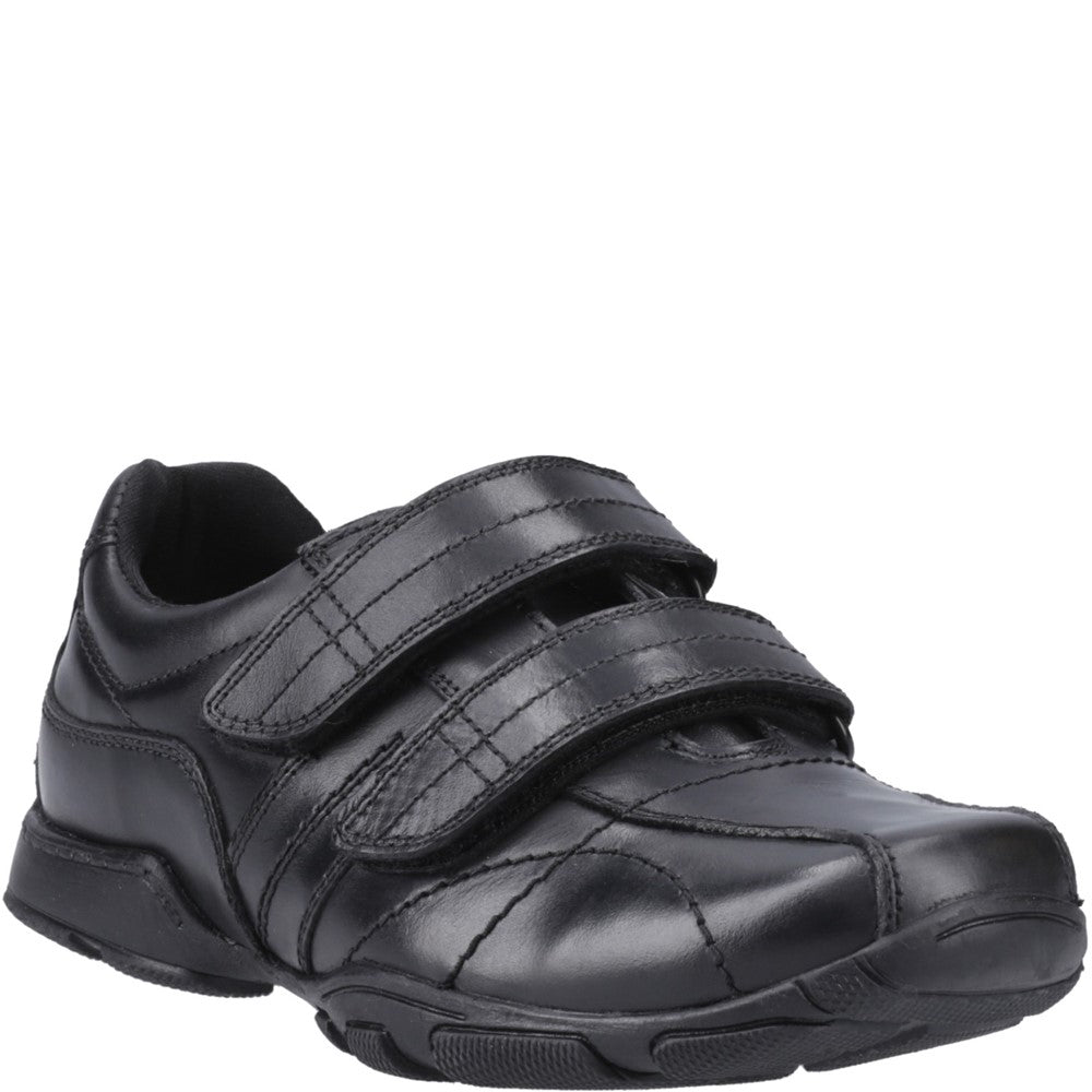 Boys BTS FLFR Black Hush Puppies Vance Touch Fastening Jnr