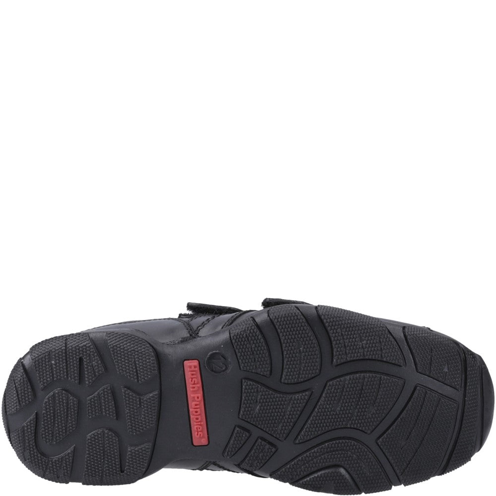 Boys BTS FLFR Black Hush Puppies Vance Touch Fastening Jnr
