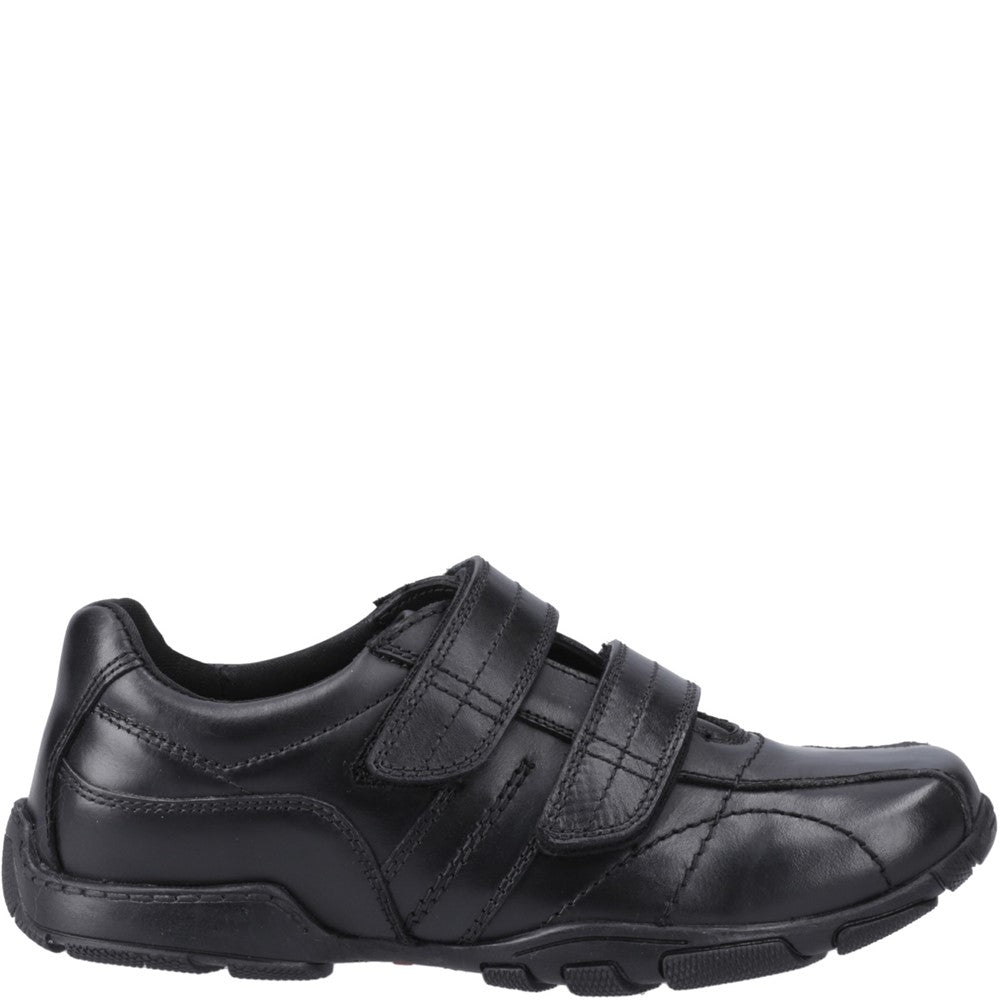 Boys BTS FLFR Black Hush Puppies Vance Touch Fastening Jnr