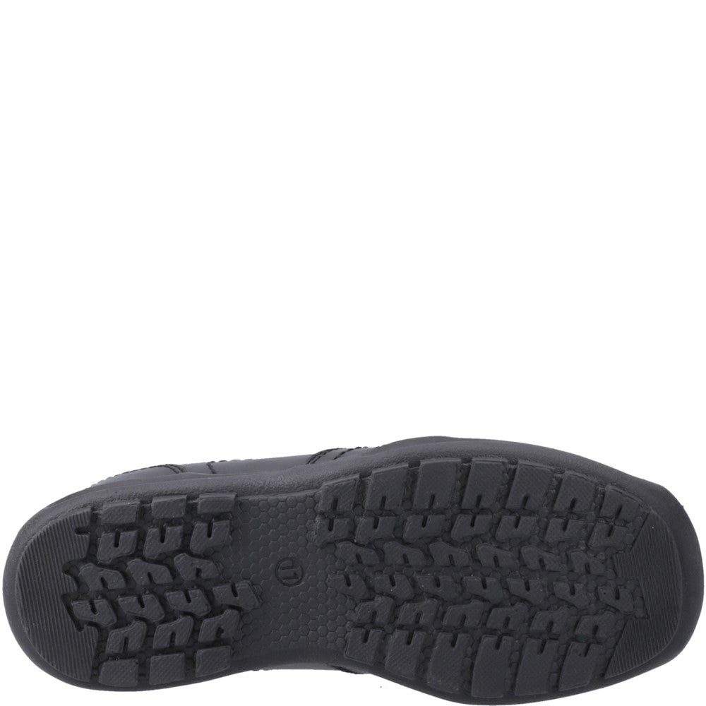 Boys BTS Black Hush Puppies Morgan Slip On Jnr