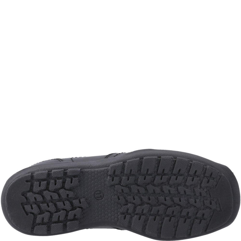 Boys BTS Black Hush Puppies Morgan Slip On Snr