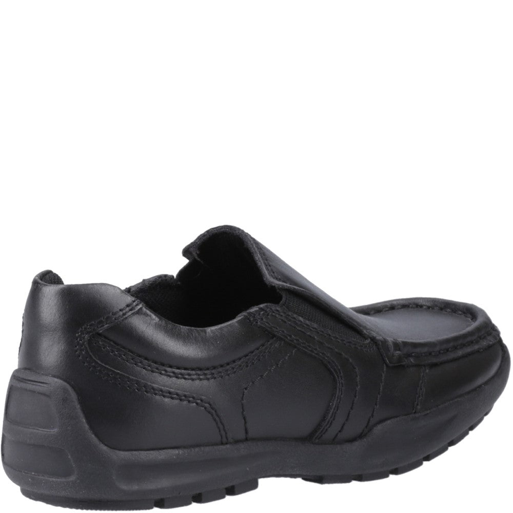 Boys BTS Black XL Hush Puppies Morgan Slip On Snr