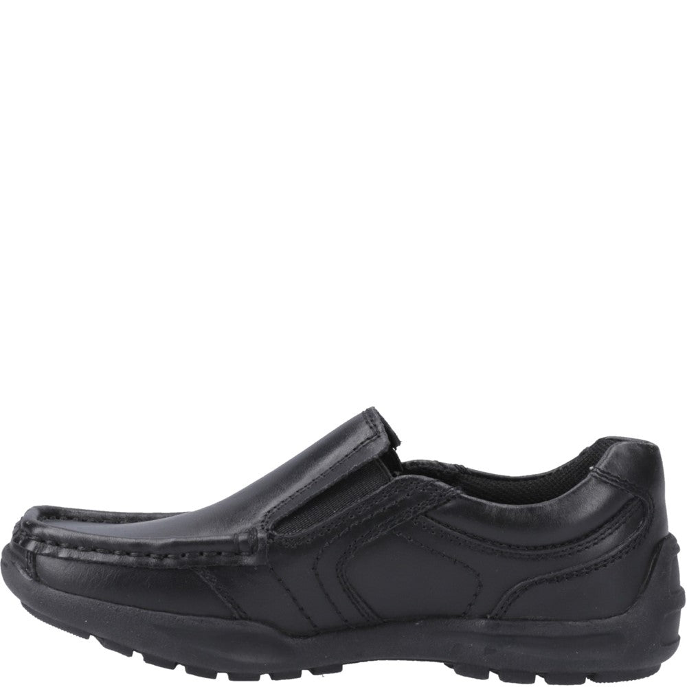 Boys BTS Black XL Hush Puppies Morgan Slip On Snr