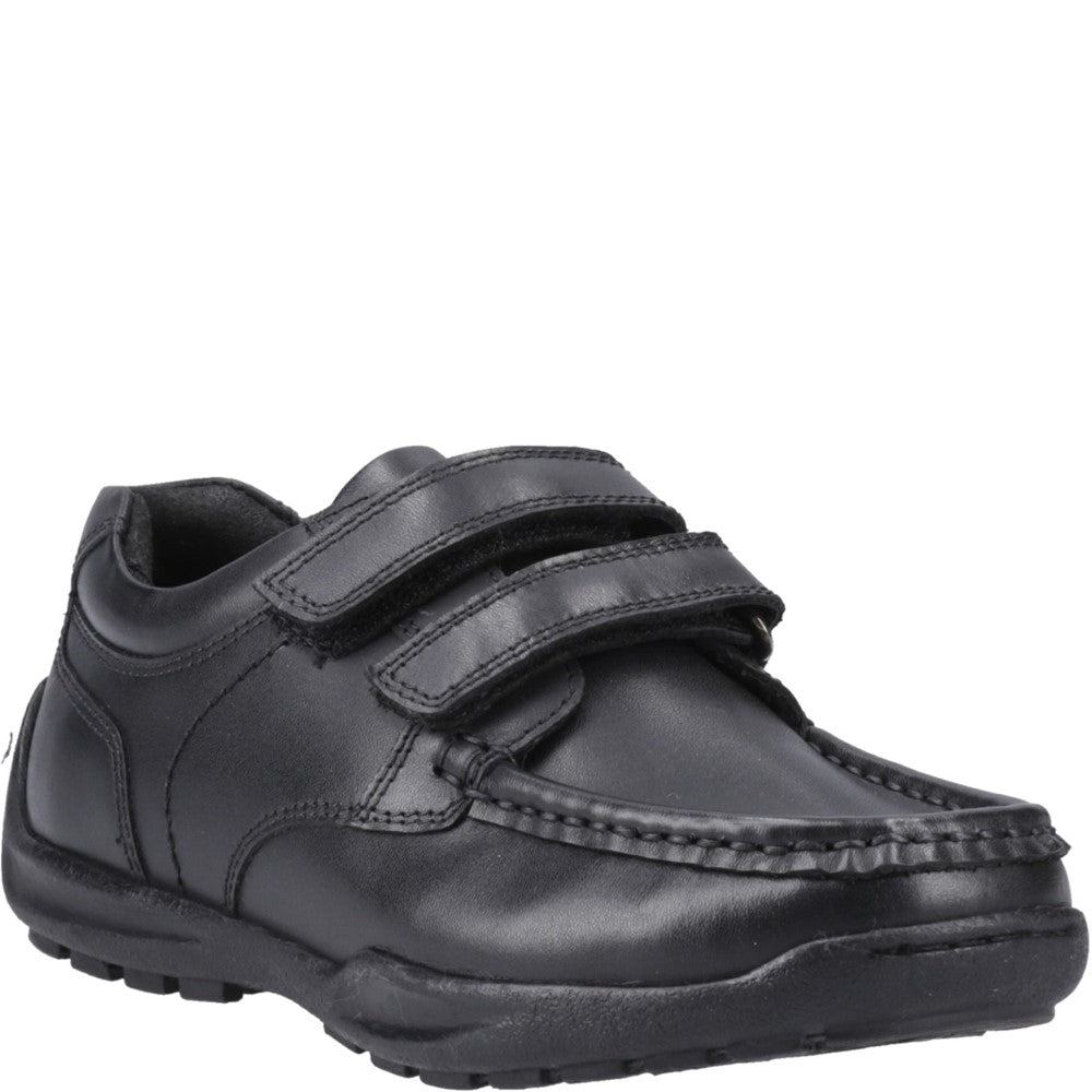 Boys BTS Black Hush Puppies Maddox Touch Fastening Jnr