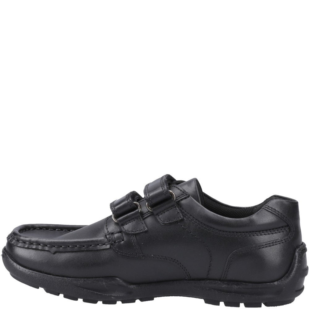 Boys BTS Black Hush Puppies Maddox Touch Fastening Jnr