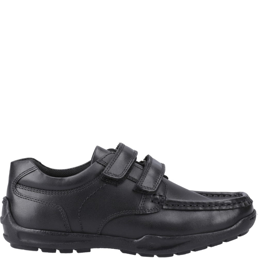 Boys BTS Black Hush Puppies Maddox Touch Fastening Jnr