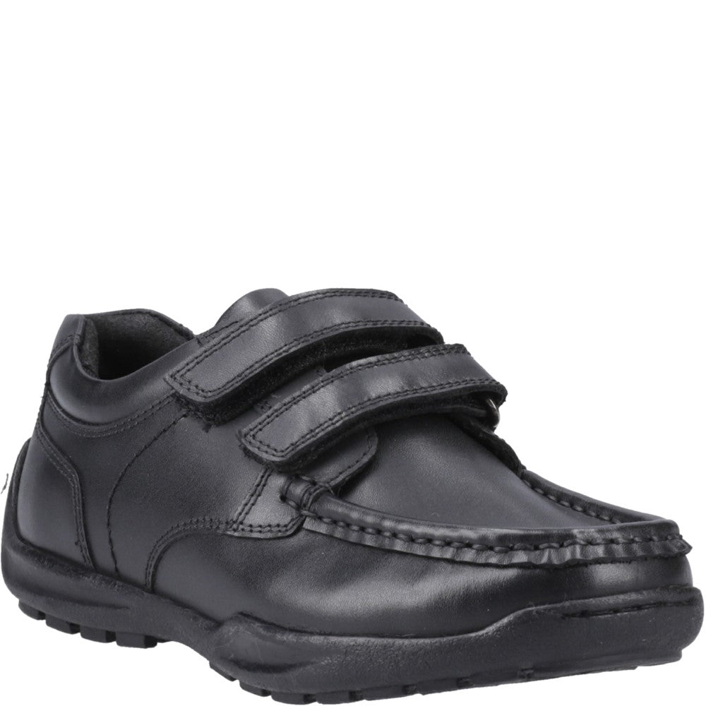 Boys BTS Black Hush Puppies Maddox Touch Fastening Snr