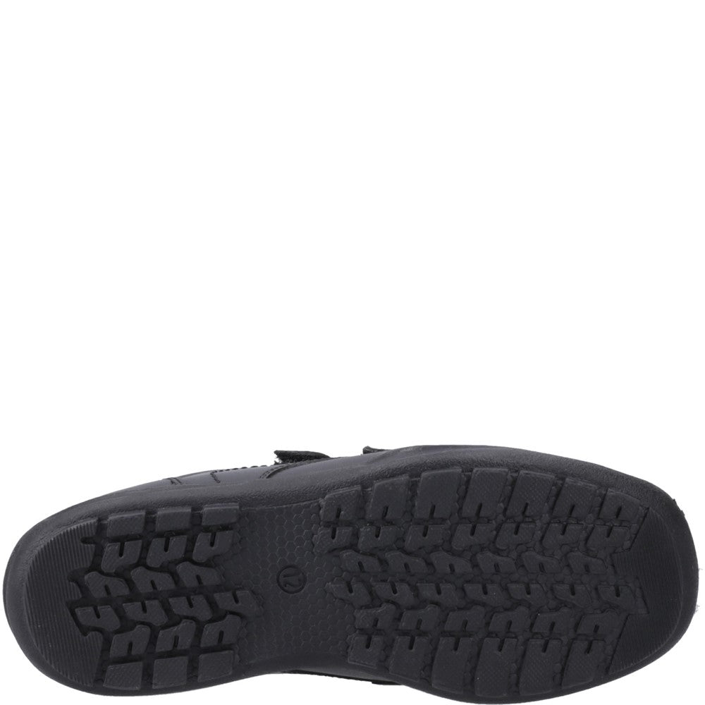 Boys BTS Black XL Hush Puppies Maddox Touch Fastening Shoe