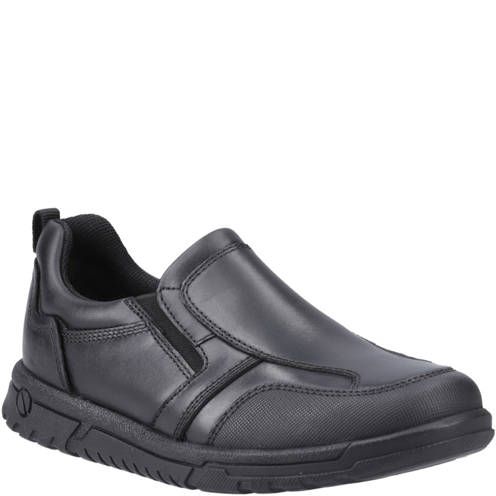 Boys BTS Black Slip Hush Puppies Sergio Shoe