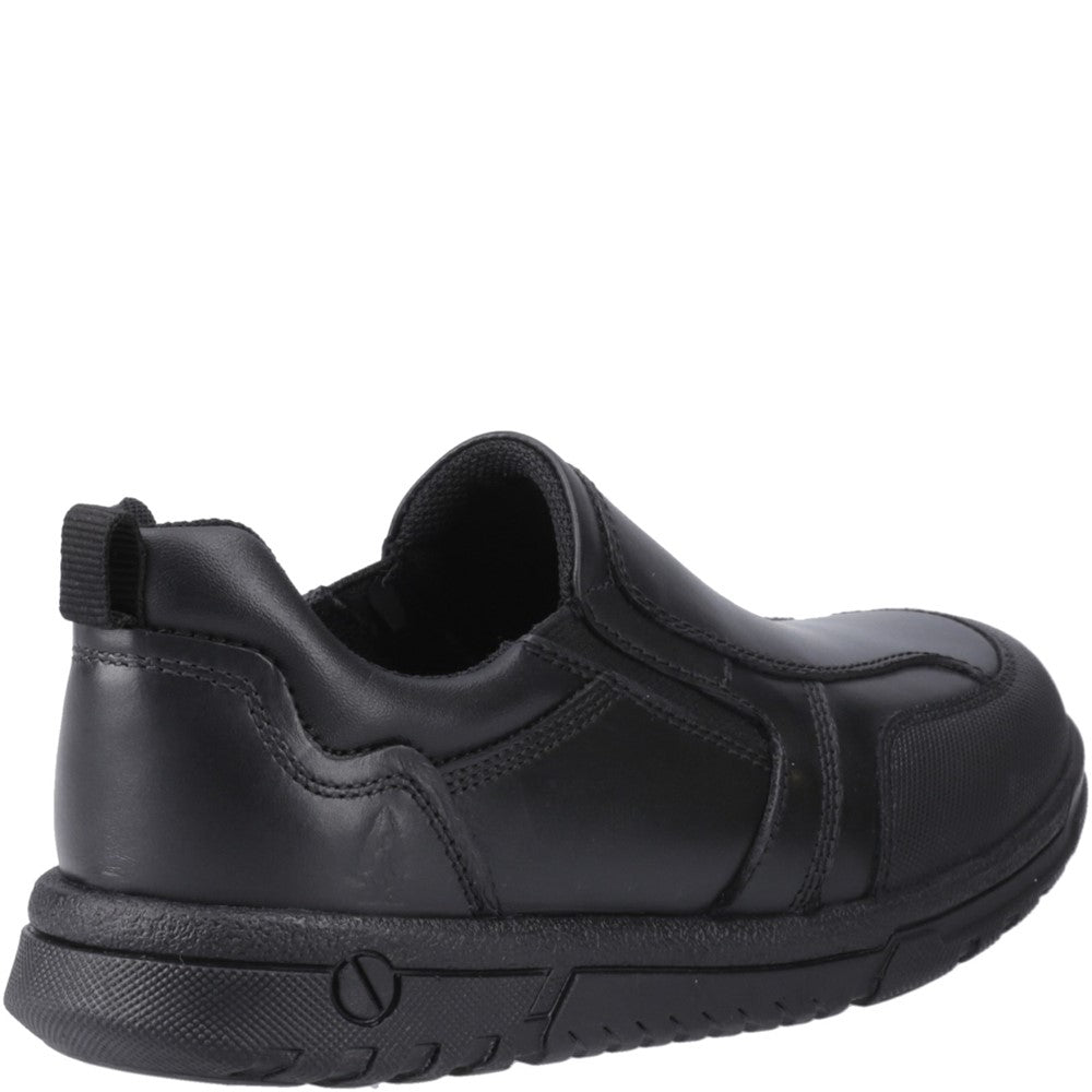 Boys BTS Black Slip Hush Puppies Sergio Shoe