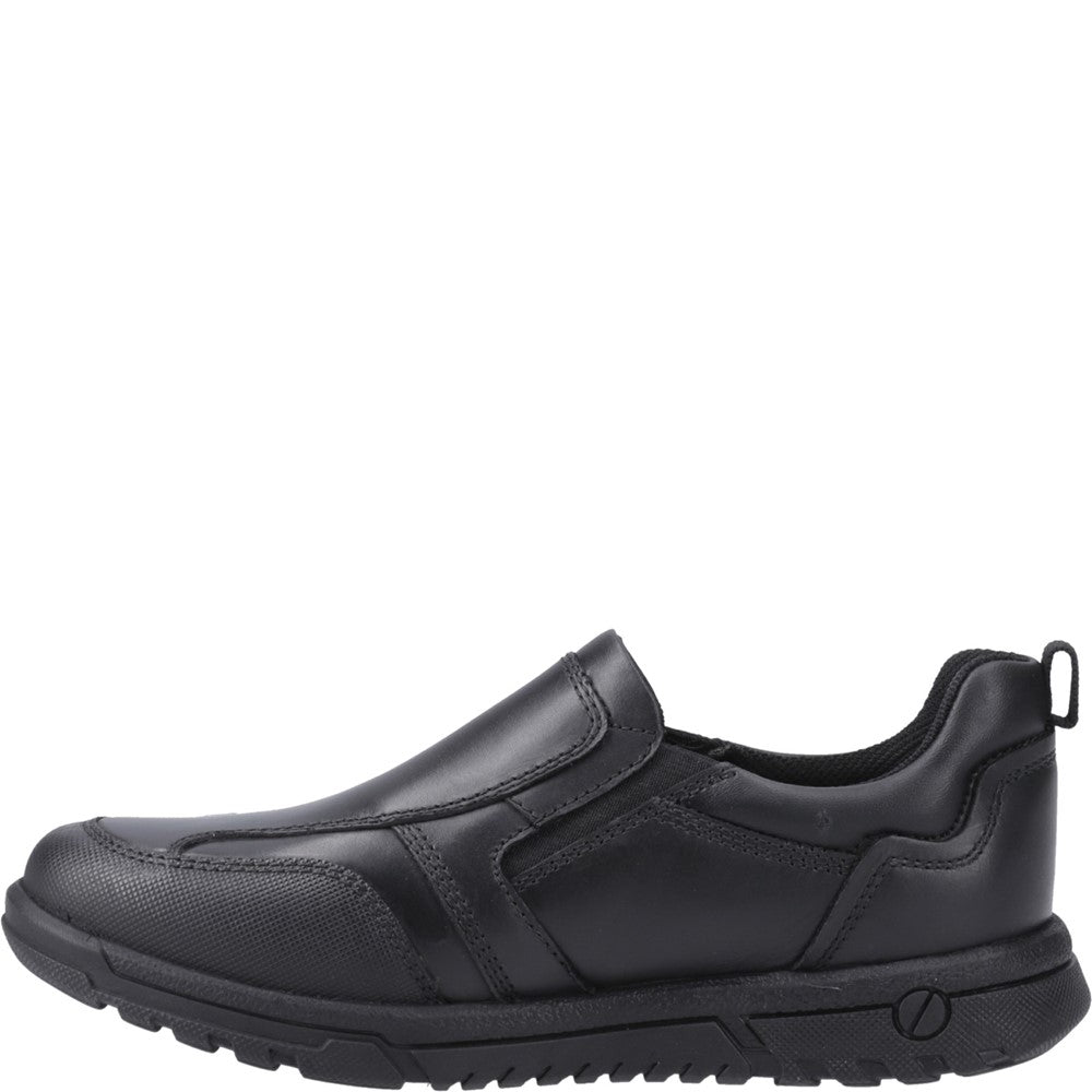 Boys BTS Black Slip Hush Puppies Sergio Shoe