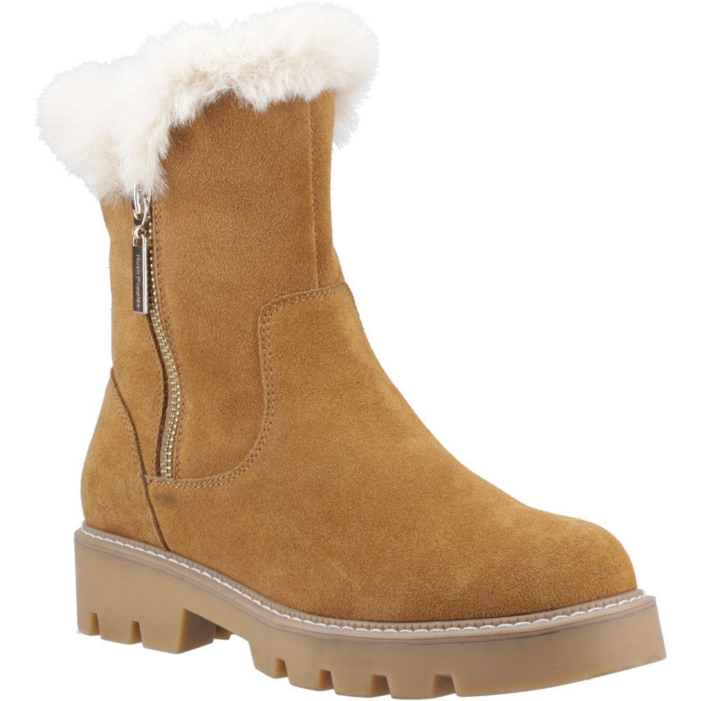 Ladies Ankle Boots Tan Hush Puppies Ambre Zip Boot