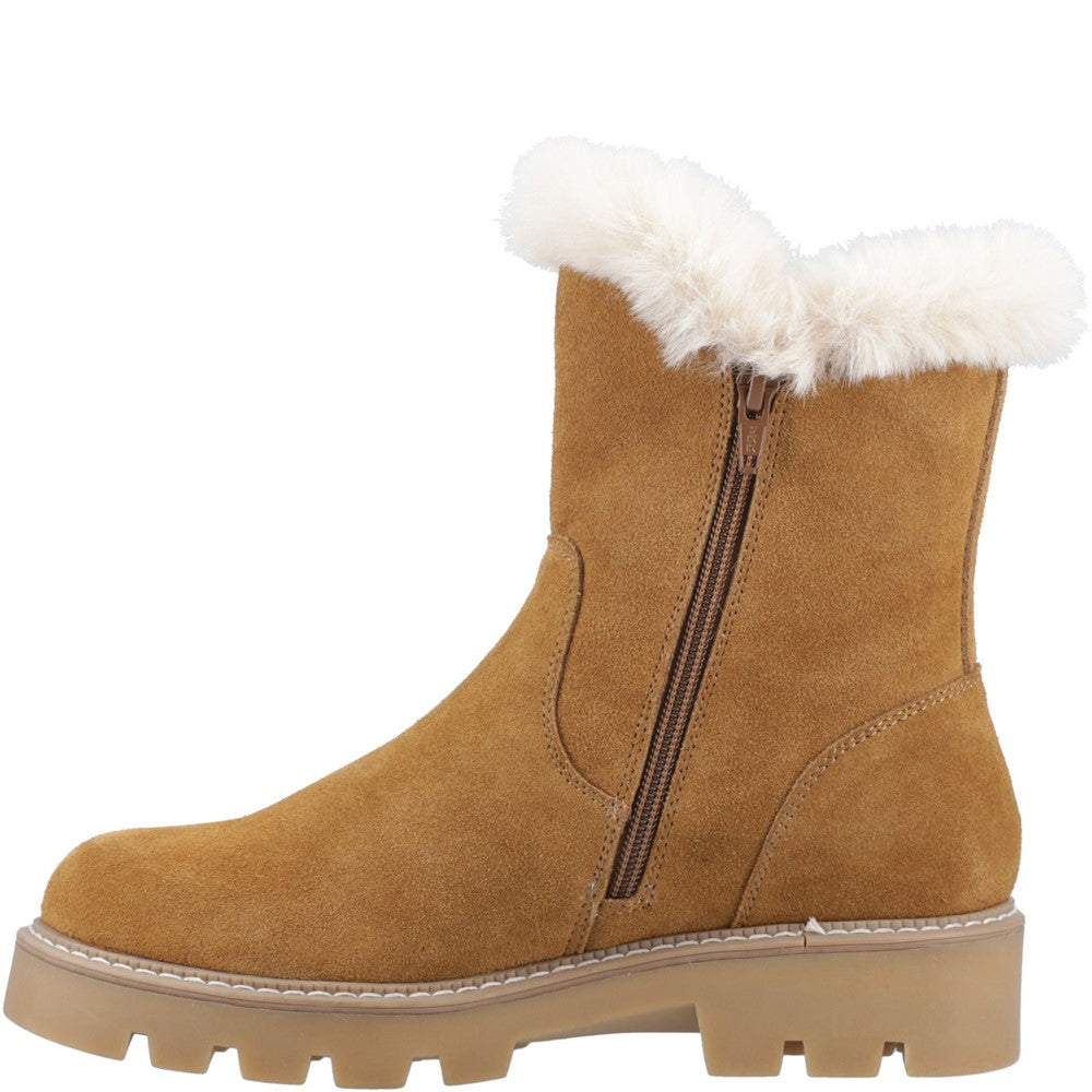 Ladies Ankle Boots Tan Hush Puppies Ambre Zip Boot