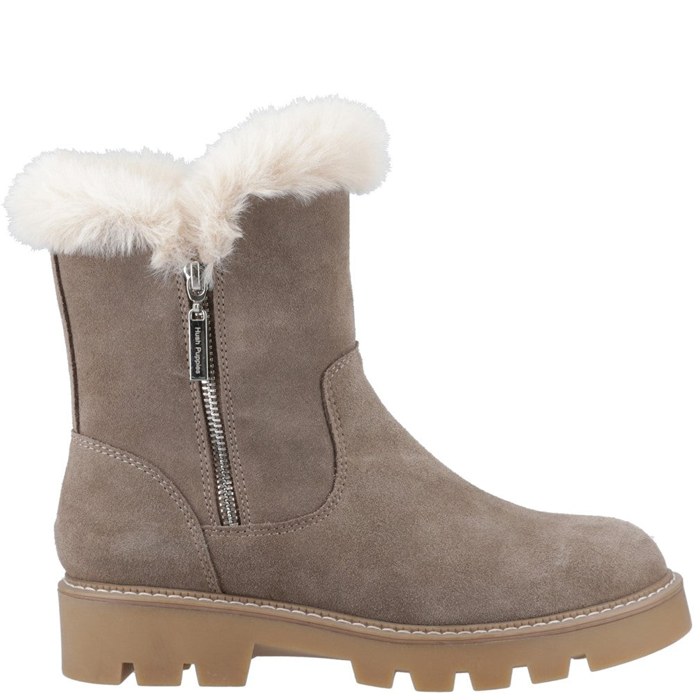 Ladies Ankle Boots Taupe Hush Puppies Ambre Zip Boot