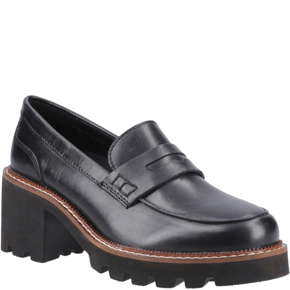 Slip On Ladies Shoes Black Hush Puppies Giavanna Loafer