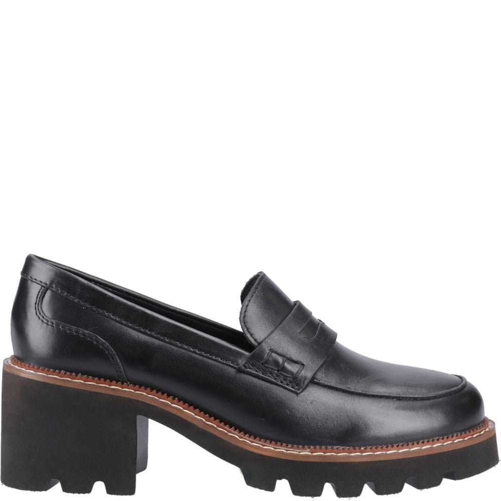 Slip On Ladies Shoes Black Hush Puppies Giavanna Loafer