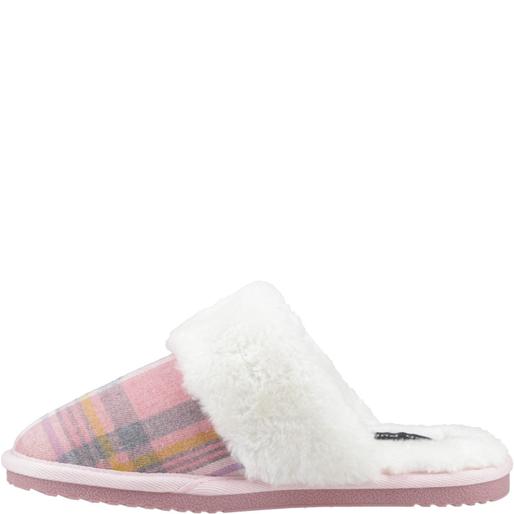 Classic Ladies Slippers Pink Hush Puppies Arianna Plaid Slipper