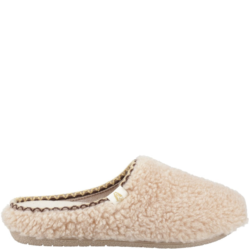 Classic Ladies Slippers Beige Hush Puppies Good Slipper Teddy Mule