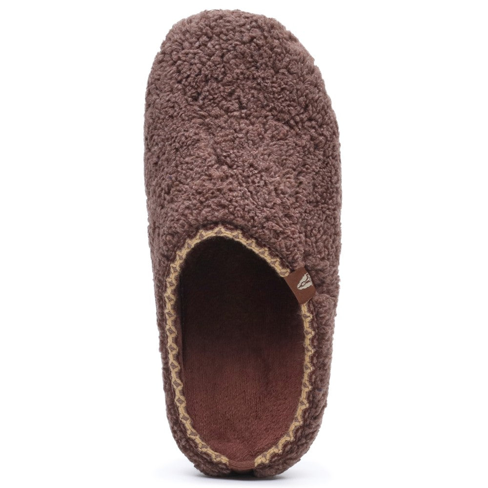 Classic Ladies Slippers Chocolate Hush Puppies Good Slipper Teddy Mule