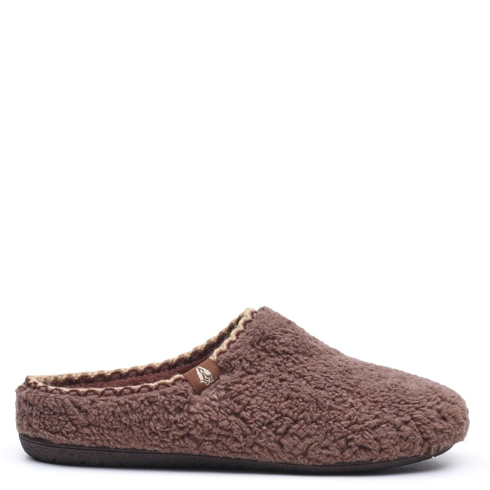 Classic Ladies Slippers Chocolate Hush Puppies Good Slipper Teddy Mule