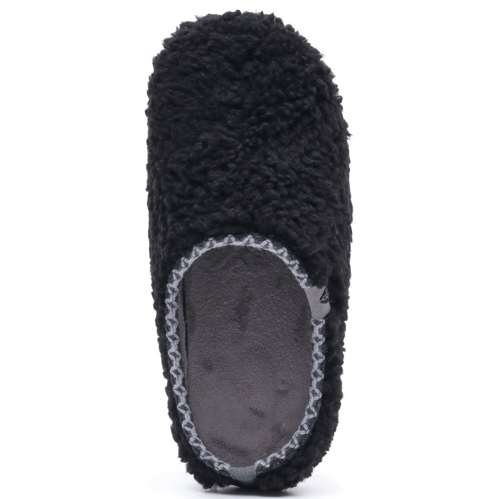 Classic Ladies Slippers Black Hush Puppies Good Slipper Teddy Mule