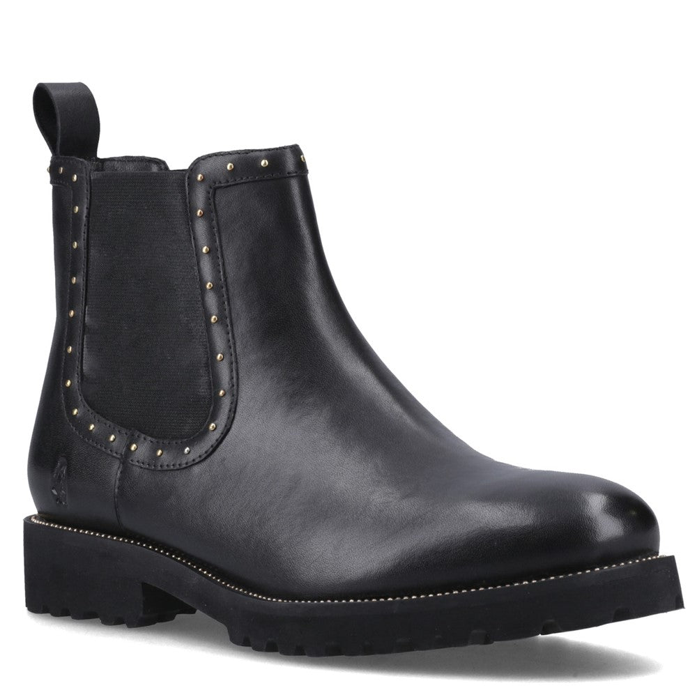 Ladies Ankle Boots Black Hush Puppies Gwyneth Stud Boot