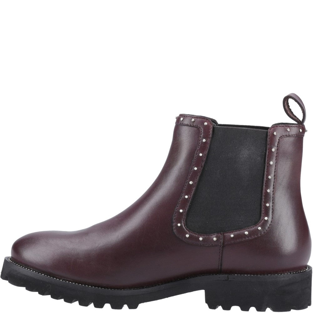 Ladies Ankle Boots Plum Hush Puppies Gwyneth Stud Boot