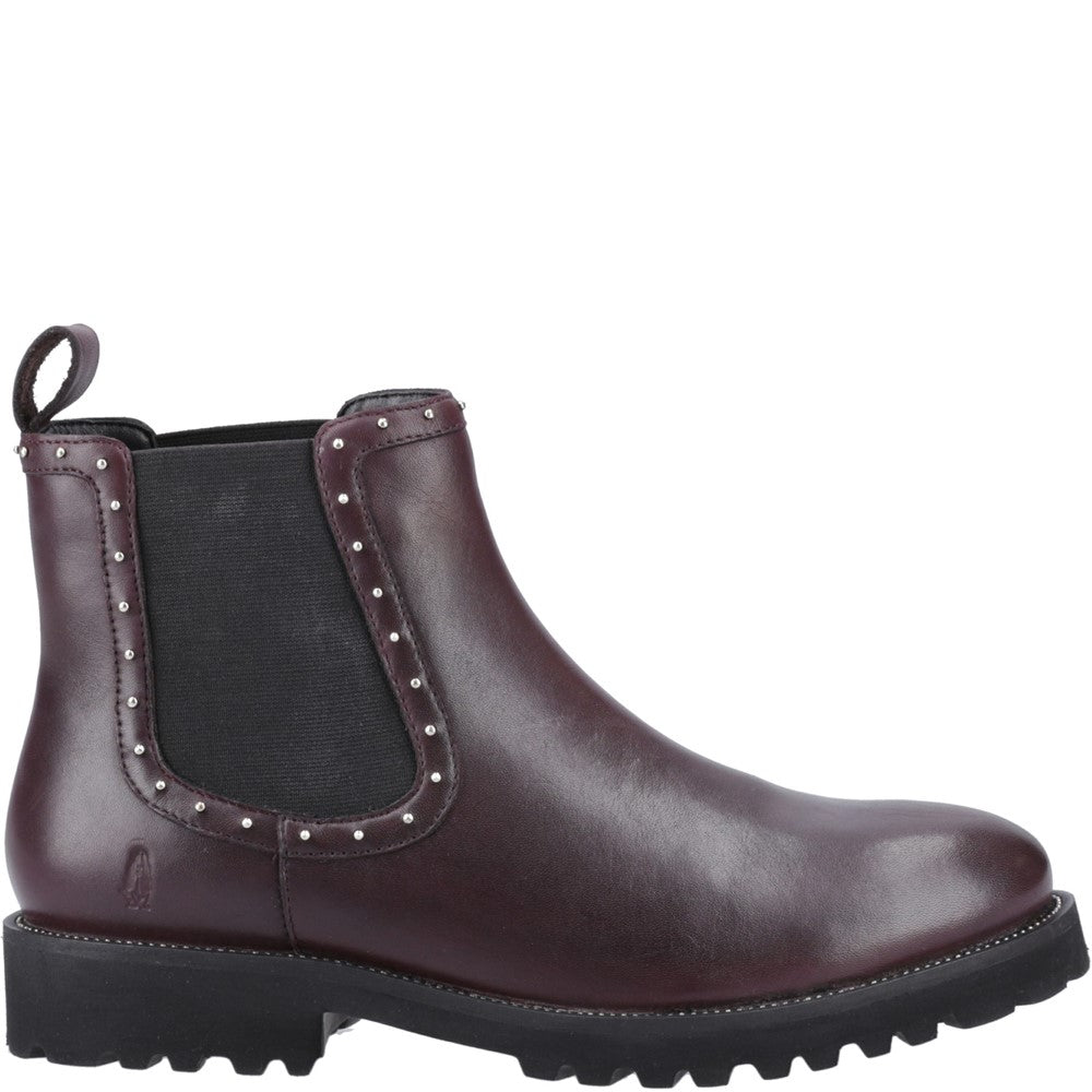 Ladies Ankle Boots Plum Hush Puppies Gwyneth Stud Boot