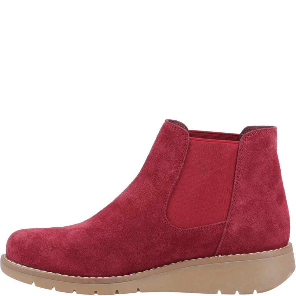 Ladies Ankle Boots Burgundy Hush Puppies Leonie Suede Boot
