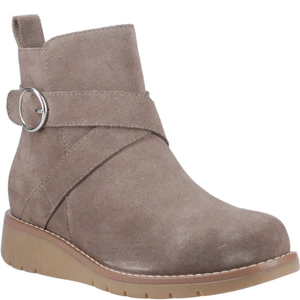 Ladies Ankle Boots Taupe Hush Puppies Lyra Buckle Boot