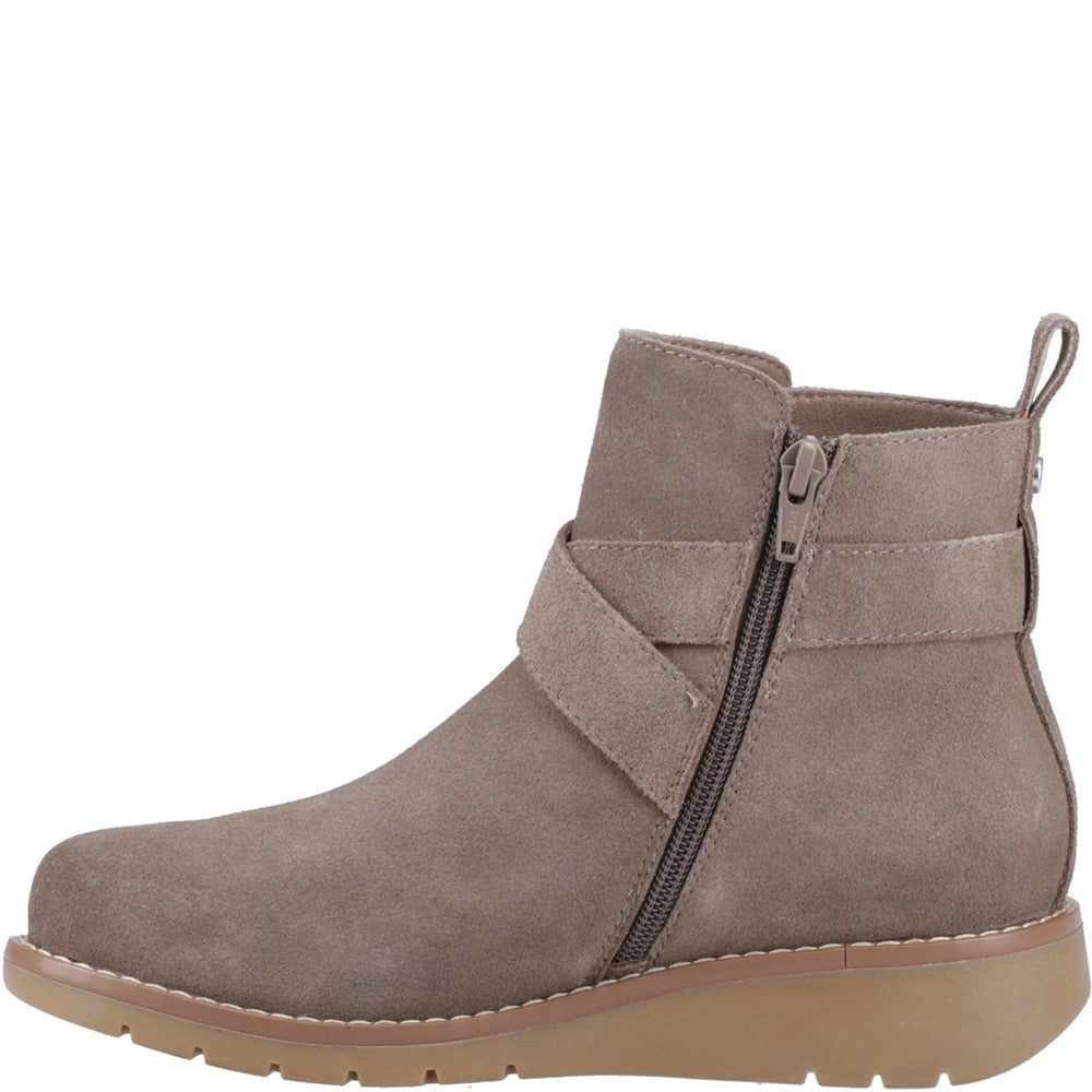Ladies Ankle Boots Taupe Hush Puppies Lyra Buckle Boot